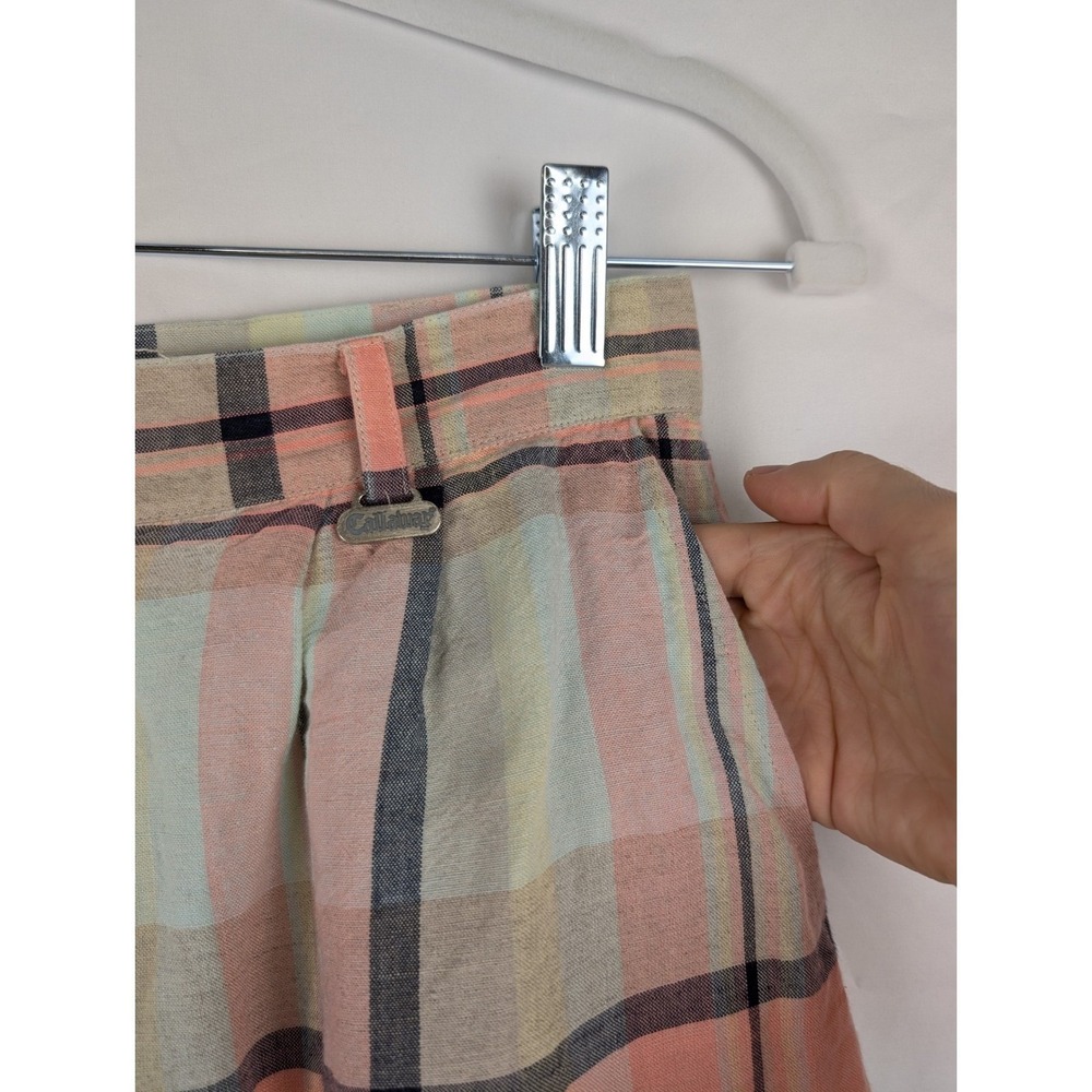Vtg Callaway Golf Apparel Plaid Shorts Womens Linen Blend High Waist Golf XS S 4 - Picture 4 of 9